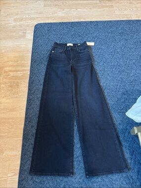 Frame Denim Le Slim Palazzo Wide-Leg Jeans in Navy Wash NWT